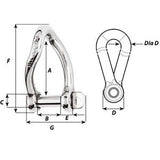 Wichard Self-Locking Twisted Shackle - Diameter 8mm - 5/16" [1224W]