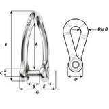 Wichard Captive Pin Twisted Shackle - Diameter 8mm - 5/16" [1424W]