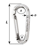 Wichard Symmetric Carbin Hook Without Eye - Length 120mm - 15/32" [2337W]