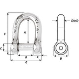 Wichard Self-Locking Allen Head Pin D Shackle - 8mm Diameter - 5/16" [1304W]