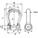 Wichard Self-Locking Allen Head Pin Bow Shackle - 10mm Diameter - 13/32" [1345W]