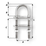 Wichard U-Bolt Pad Eye - 8mm Diameter - 5/16" - 80mm Length - 3-5/32" [6514W]