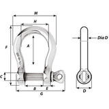 Wichard HR Bow Shackle - 10mm Pin Diameter [11245W]