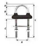Wichard Black Watertight U-Bolt - 12mm Diameter - 15/32" - 110mm Length - 4 21/64" [65361W]