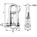Wichard HR Key Pin Shackle With Bar - 8mm Pin Diameter [91434W]